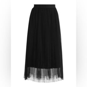 Truly 4 You Women's Casual Black Pleated Tulle Skirt NWOT